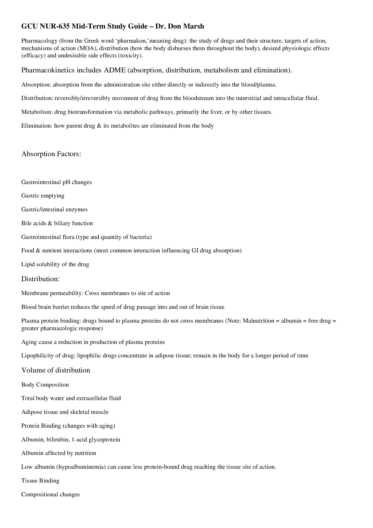 Preview image for Grand Canyon University - NUR 635 GCU 635 Mid-Term Study Guide Fall 2019